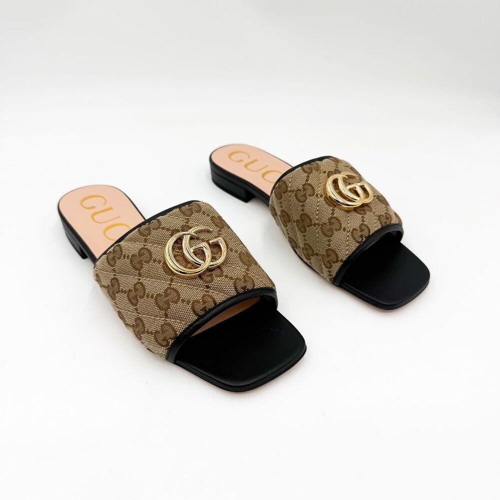 Gucci GG Marmont Monogram Matelasse Slide Sandals EU 37 US 7 - Picture 2 of 12